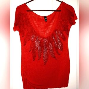 Darling sparkle feather top